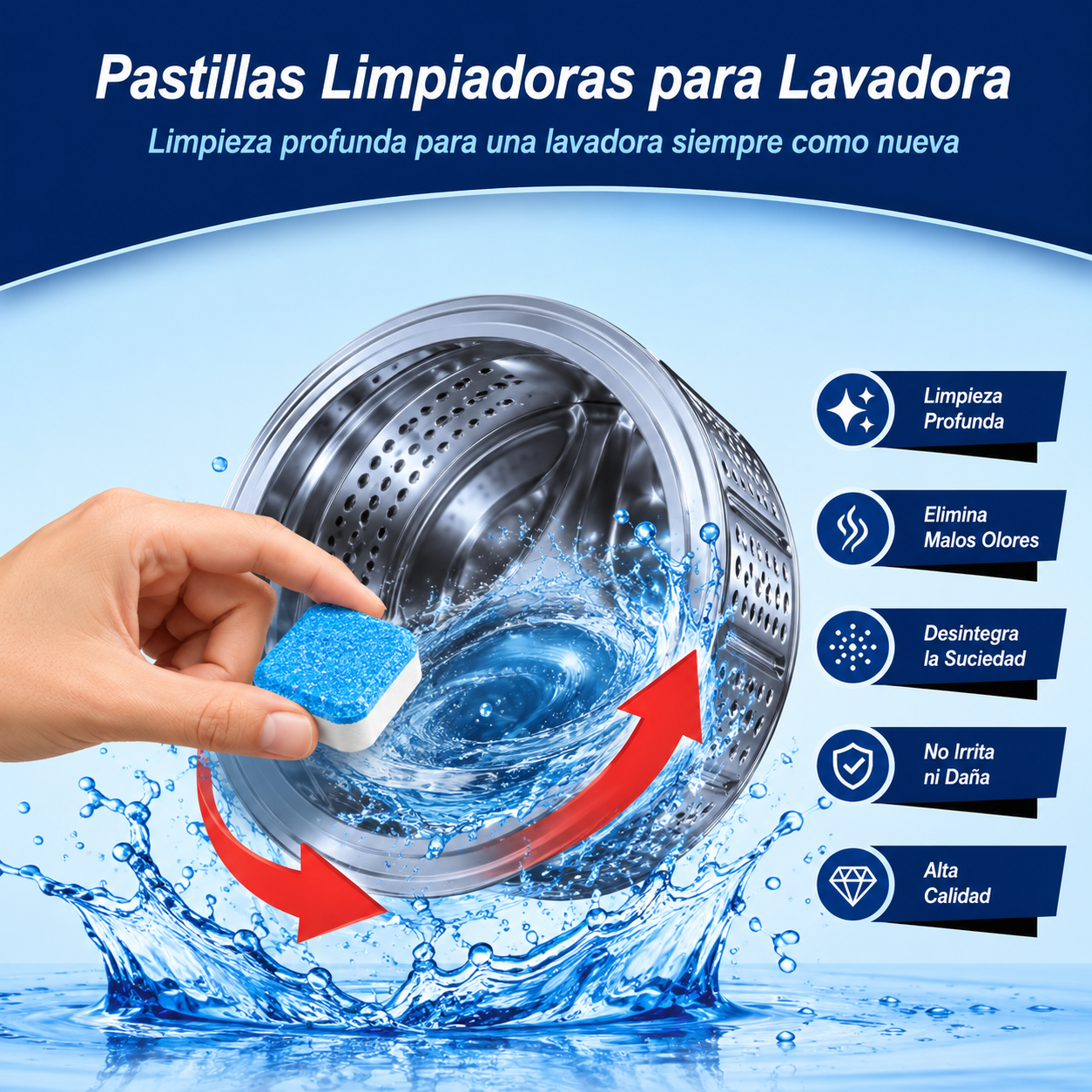 Pack 12, Pastillas Limpieza De Lavadora