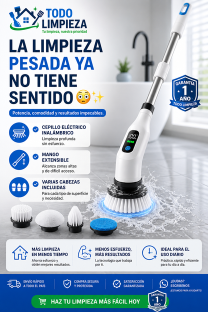 Cepillo Eléctrico de Limpieza 9 en 1 Recargable