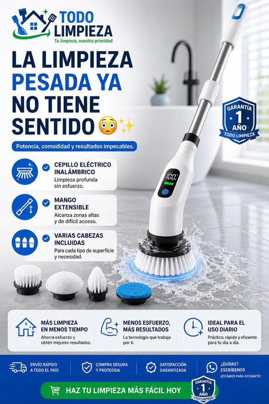 Cepillo Eléctrico de Limpieza 9 en 1 Recargable