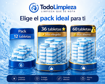 Pack 12, Pastillas Limpieza De Lavadora